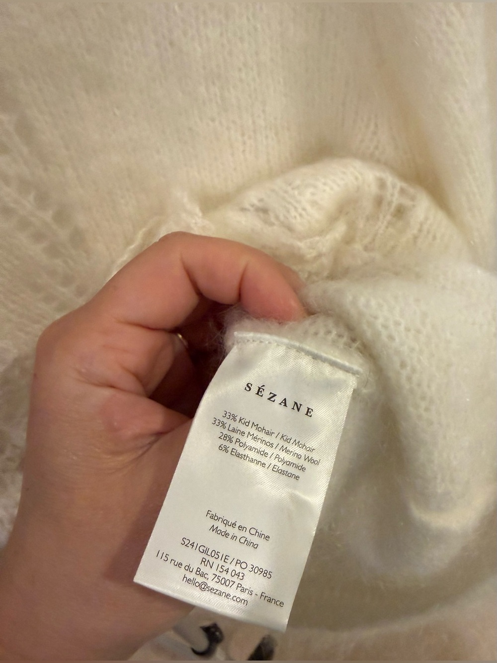 Like New Sezane Angie Cardigan Ecru Sz XXXL fits 14 16 18 women’s - Picture 4 of 8